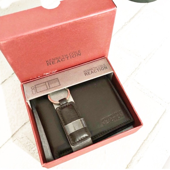 🍀Kenneth Cole Reaction Brown Leather Wallet Set - Picture 7 of 7